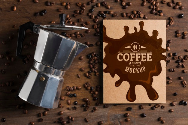 Free Top View Of Coffee Concept Mock-Up Psd