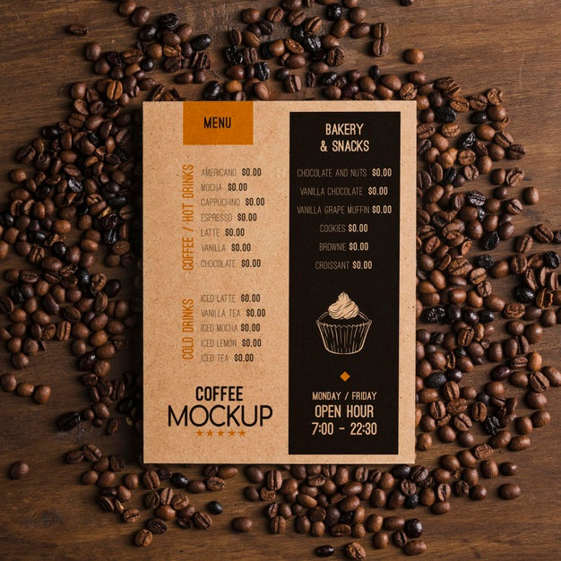 Free Top View Of Coffee Concept Mock-Up Psd