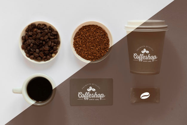 Free Top View Of Coffee Concept Mock-Up Psd