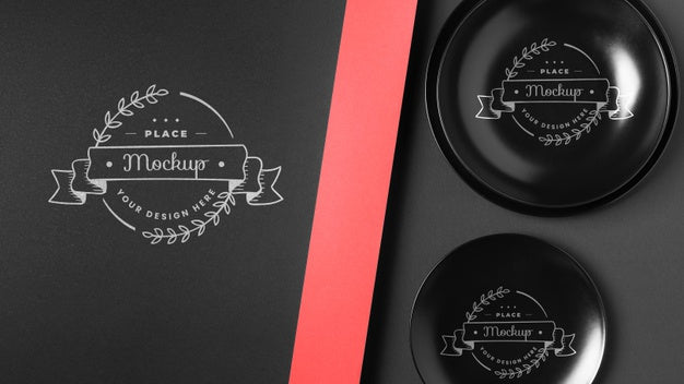 Free Top View Of Crockery Concept Mock-Up Psd