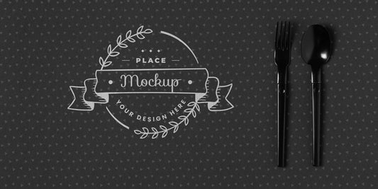 Free Top View Of Crockery Concept Mock-Up Psd