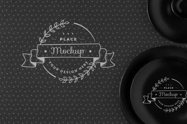 Free Top View Of Crockery Concept Mock-Up Psd