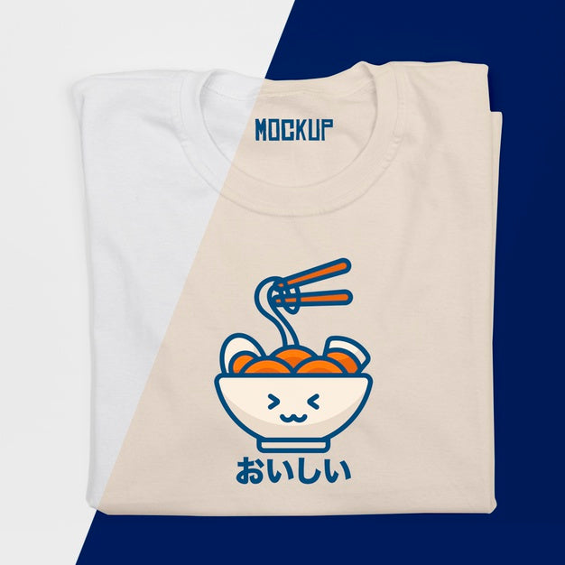 Free Top View Of Cute T-Shirt Concept Mock-Up Psd