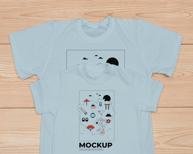 Free Top View Of Cute T-Shirt Concept Mock-Up Psd