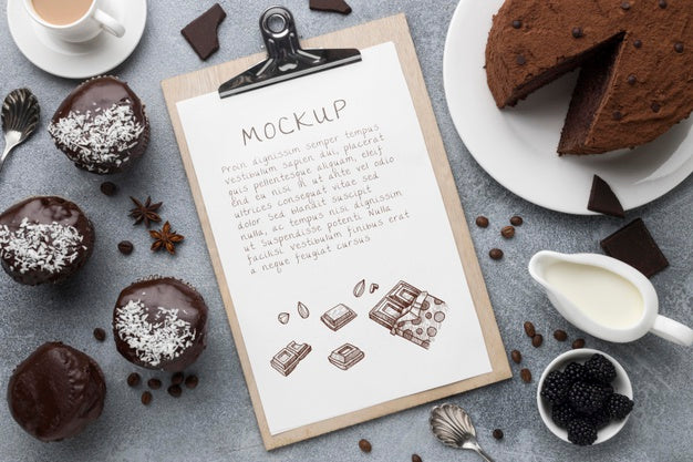 Free Top View Of Delicious Bakery Concept Mock-Up Psd