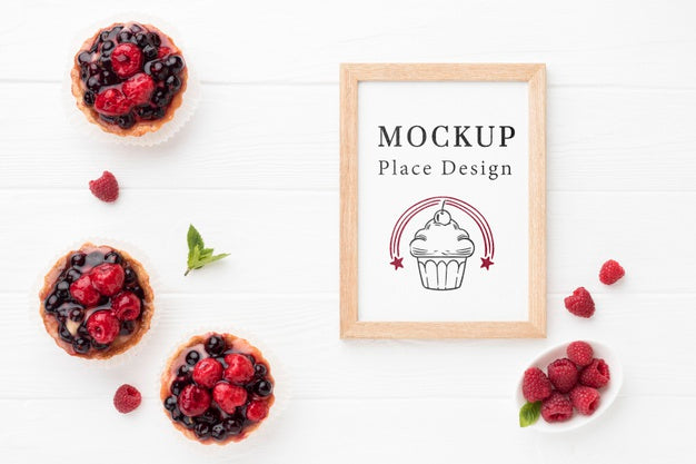 Free Top View Of Delicious Bakery Concept Mock-Up Psd