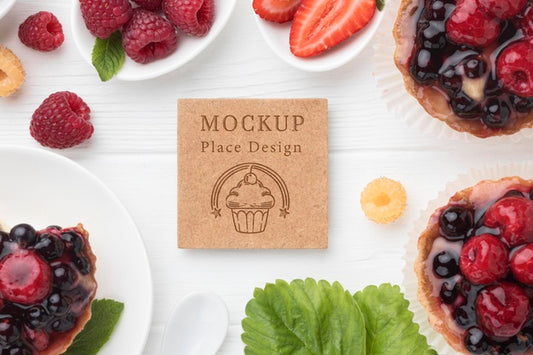 Free Top View Of Delicious Bakery Concept Mock-Up Psd