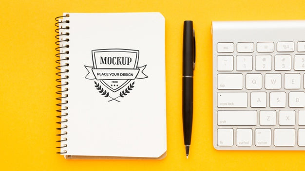 Free Top View Of Desk Concept Mock-Up Psd