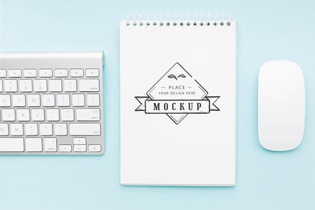 Free Top View Of Desk Concept Mock-Up Psd