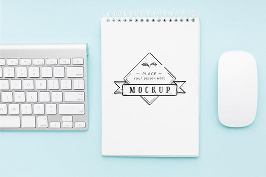 Free Top View Of Desk Concept Mock-Up Psd