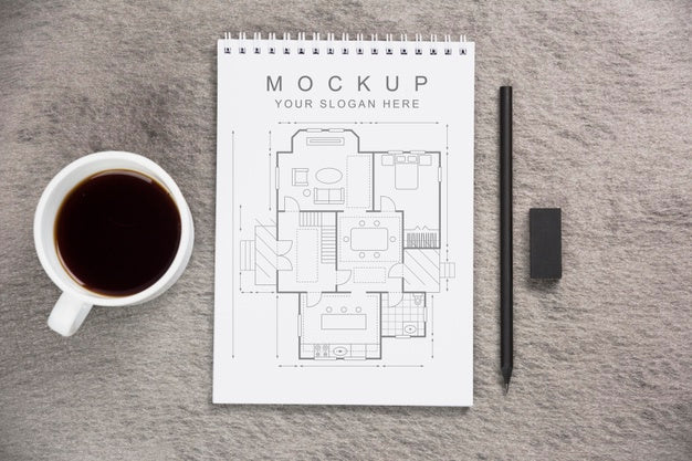 Free Top View Of Desk Concept Mock-Up Psd