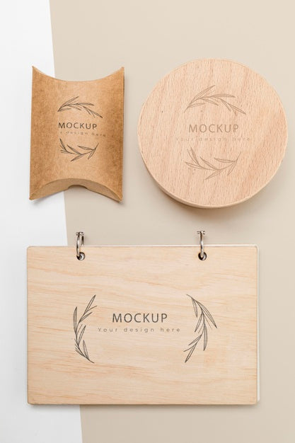 Free Top View Of Eco-Friendly Packaging Mock-Up Psd