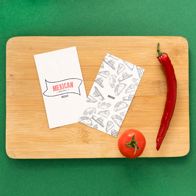 Free Top View Of Food Menu Concept Mock-Up Psd