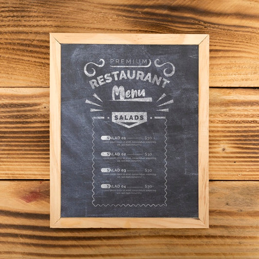 Free Top View Of Food Menu Concept Mock-Up Psd