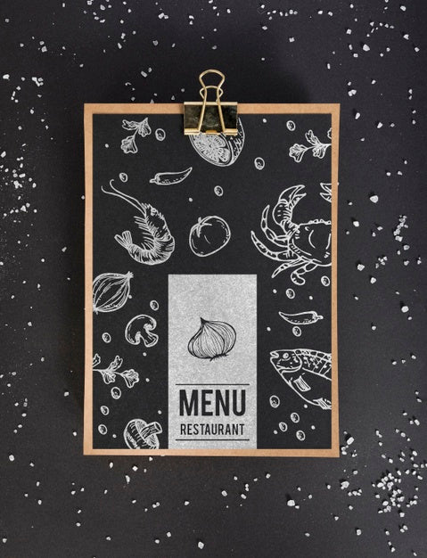 Free Top View Of Food Menu Concept Mock-Up Psd