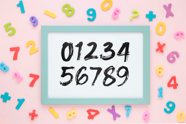 Free Top View Of Frame With Numbers Psd