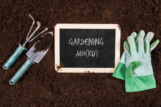 Free Top View Of Gardening Concept Mock-Up Psd