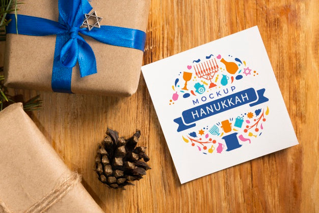 Free Top View Of Hanukkah Concept Mock-Up Psd