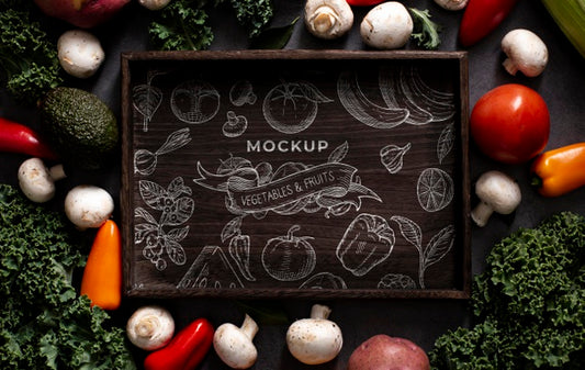 Free Top View Of Healthy Vegetables Concept Mock-Up Psd