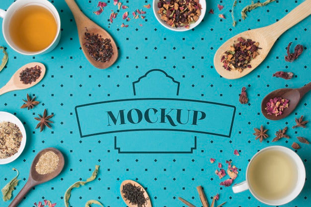 Free Top View Of Tea Concept Mock-Up Psd