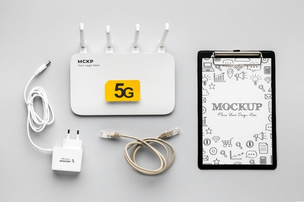 Free Top View On 5G Mockup Design Psd