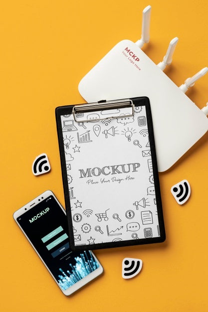 Free Top View On 5G Mockup Design Psd