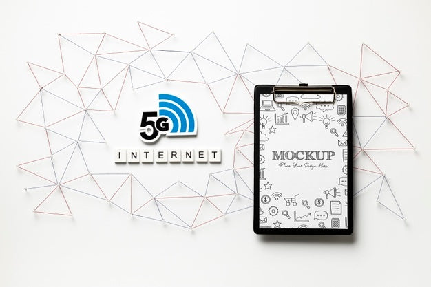 Free Top View On 5G Mockup Design Psd