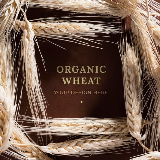 Free Top View Organic Wheat With Mock-Up Psd