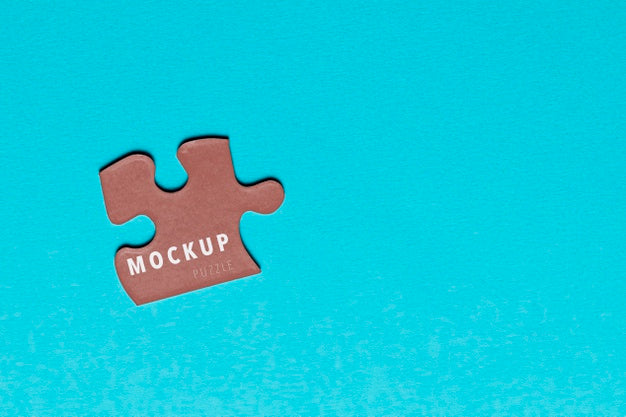 Free Top View Piece Of Puzzle Mock-Up Psd