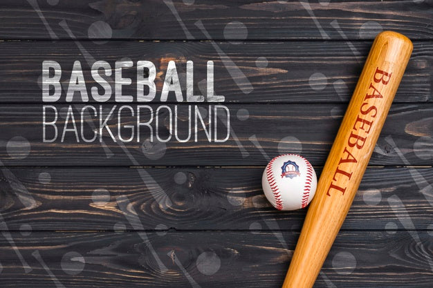 Free Top View Professional Baseball Bat And Ball Psd