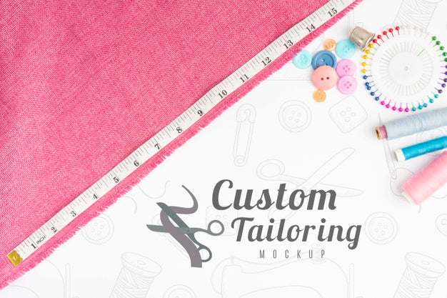 Free Top View Sewing Concept With Mock-Up Psd