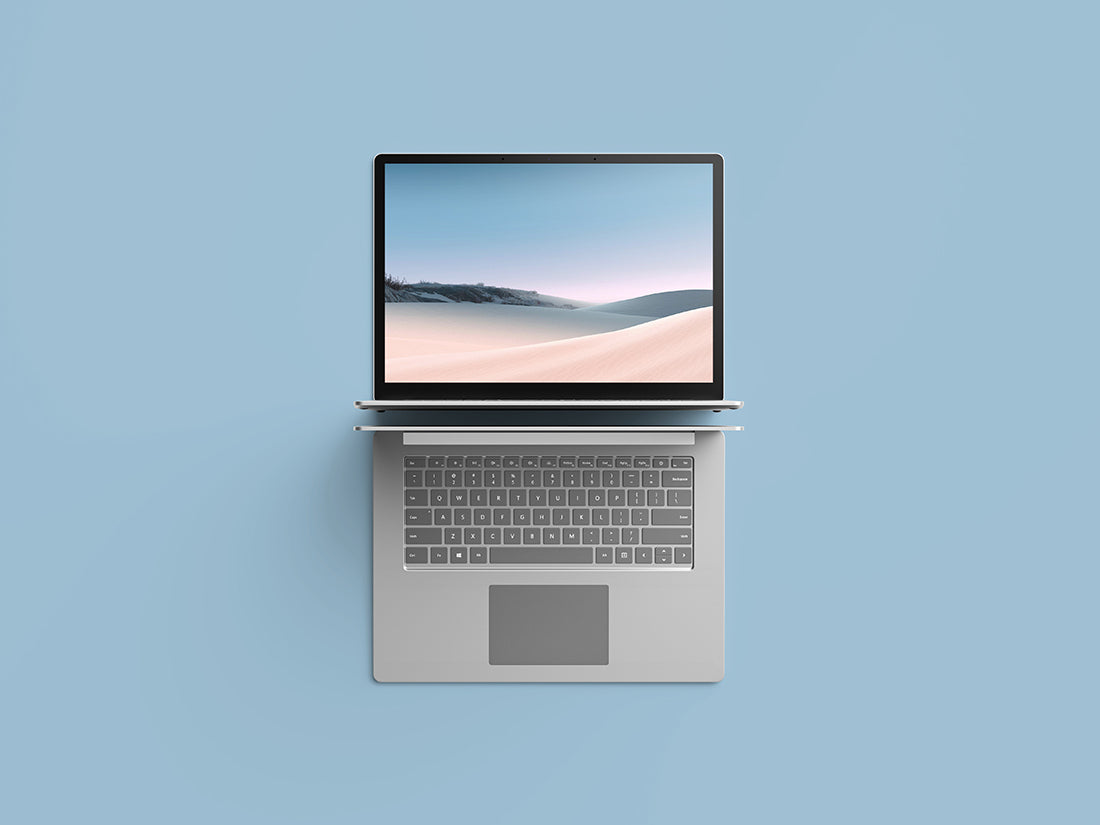 Free Top View Surface Laptop 3 Mockup