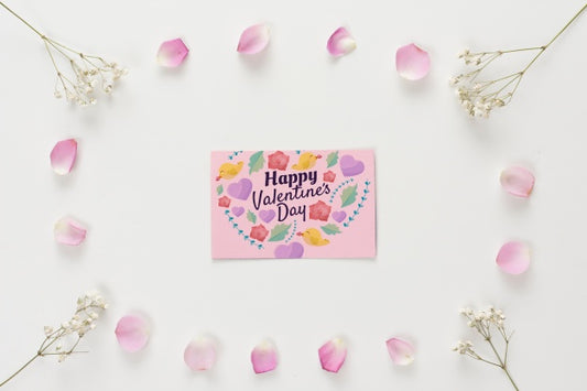 Free Top View Valentines Day Card Mockup Psd