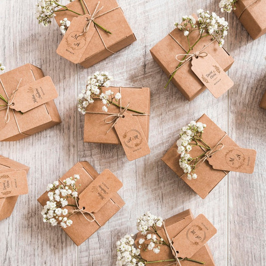 Free Top View Wedding Gifts With Mock-Up Psd