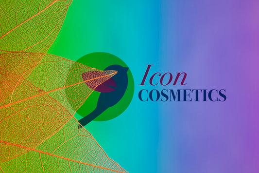 Free Translucent Leaves With Logo And Colorful Background Psd