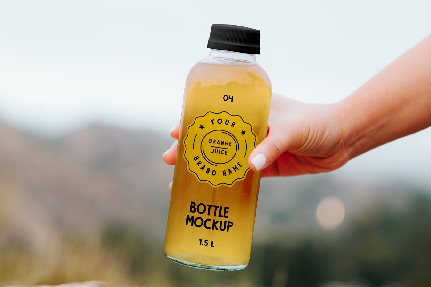 Free Transparent Bottle Mockup