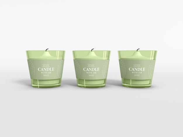 Free Transparent Glass Candle Jar Mockup Psd