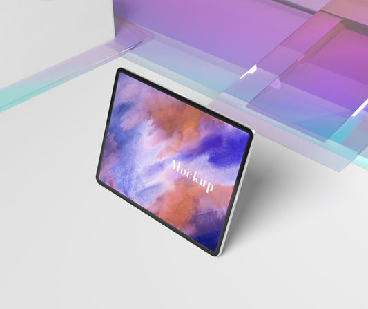 Free Transparent Glass Shape With Tablet Psd