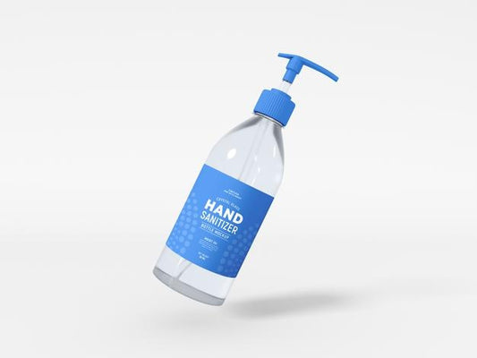 Free Transparent Hand Sanitizer Pump Bottle Mockup Psd