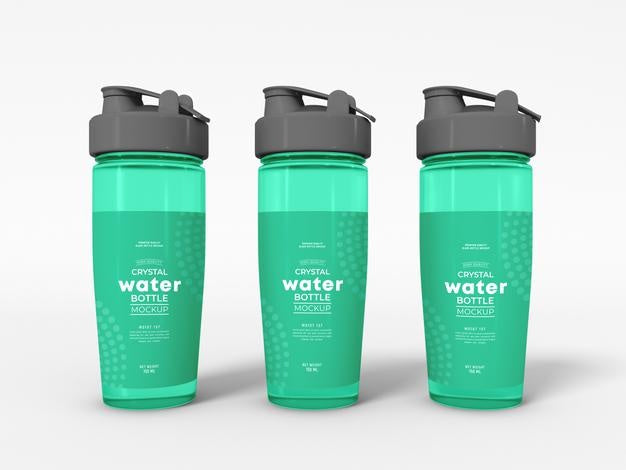 Free Transparent Water Sipper Container Mockup Psd