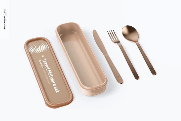 Free Travel Flatware Set Mockup Psd