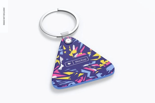 Free Triangle Shaped Keychain Mockup Psd