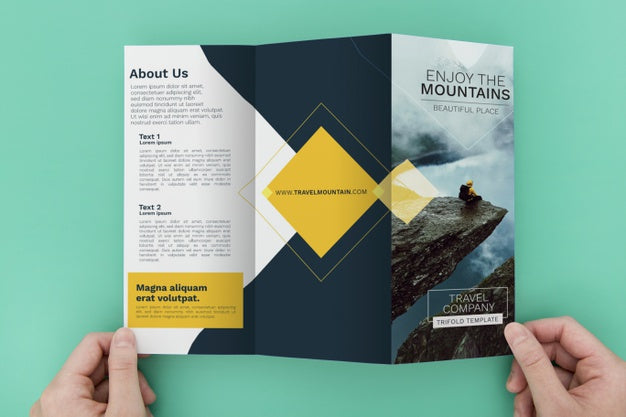 Free Trifold Brochure Concept Mock-Up Psd