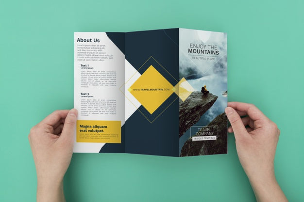 Free Trifold Brochure Concept Mock-Up Psd