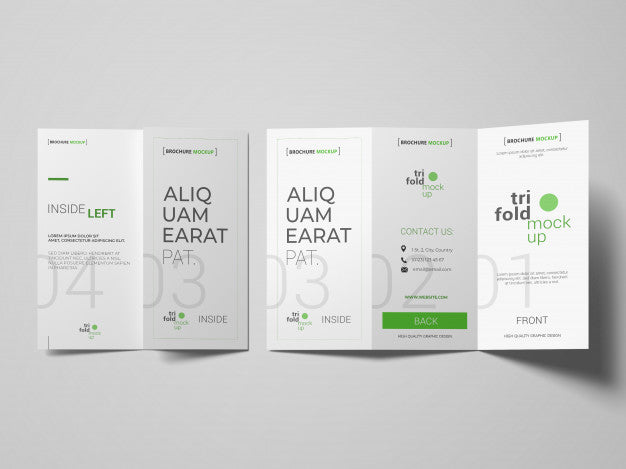 Free Trifold Brochure Or Invitation Mockups Psd