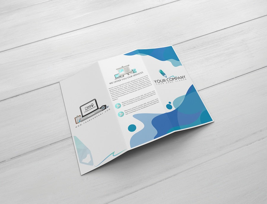 Free 2 x TriFold Brochure Mockup