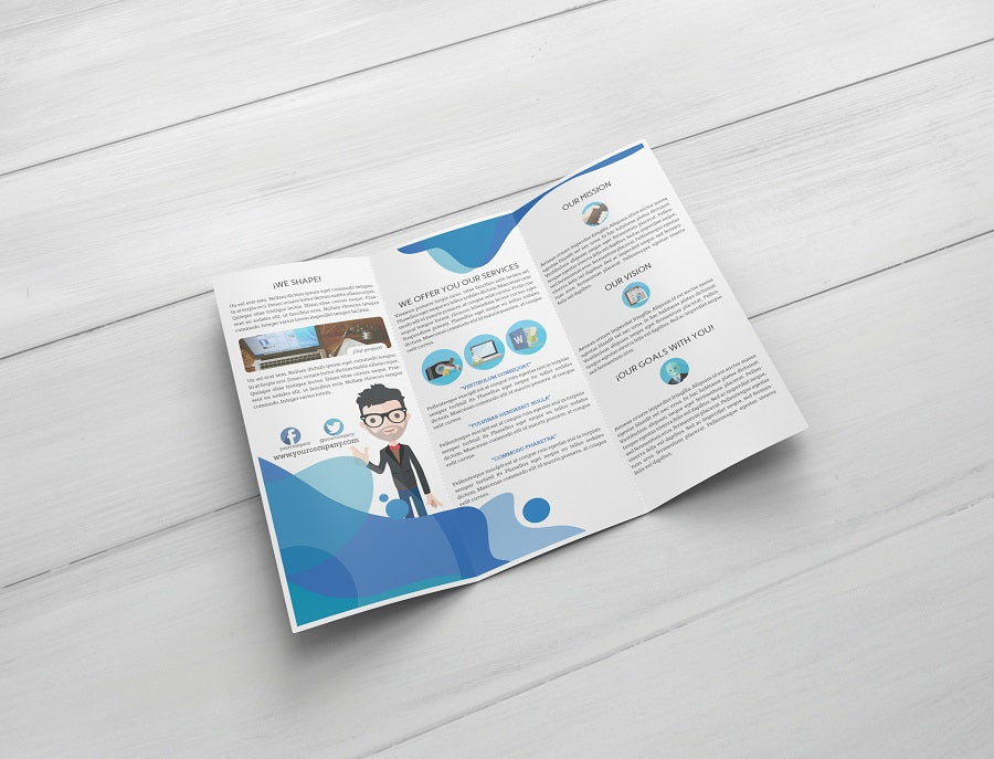 Free 2 x TriFold Brochure Mockup