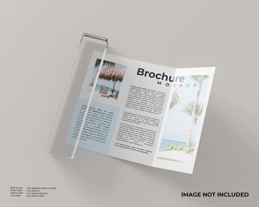Free Trifold Brochure With A Glass Block Psd