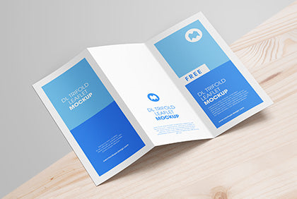 Free Trifold Dl Leaflet Mockup