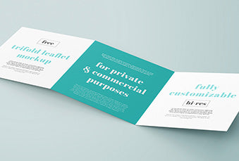 Free Trifold Square Leaflet Mockup